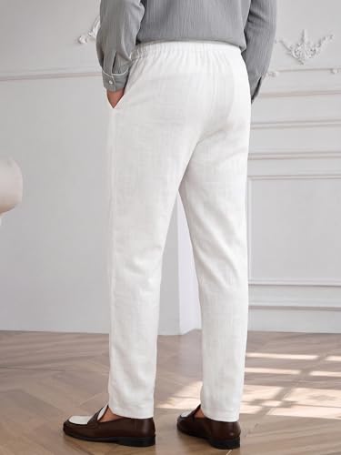 Image of TOPLOT Men's Cotton Casual Trouser | Elegant Pleated Front with Dual-Button Waistband | Comfortable Stretch Elasticity for Easy Movement | Tapered Ankle Finish | Casual & Office Wear (5277)