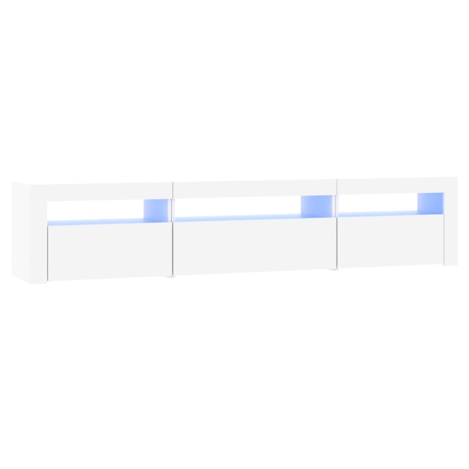 Stand TV 195 cm LED Light Modern Wood-White - Dettaglio