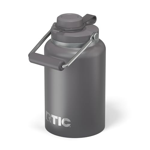RTIC Half Gallon Outback Jug, Stainless Steel, Ceramic Lined Insulated Water Bottle with Lid and Handle, BPA-Free, Double Wall Vacuum Insulation, Graphite