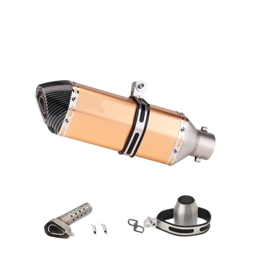 Silencieux d'échappement moto 51 mm en alliage brossé de 370 mm de long