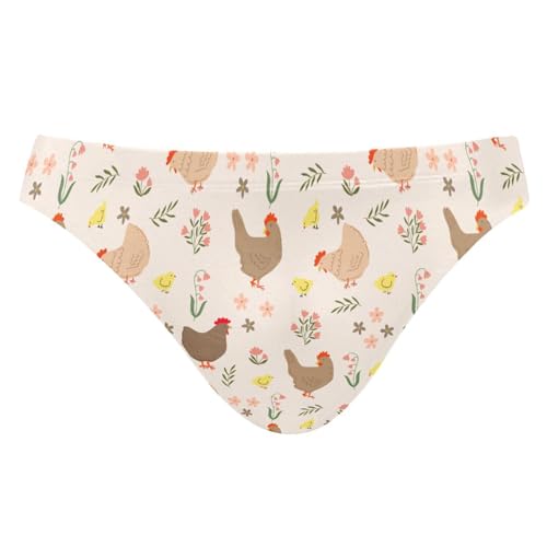 JHKKU Mens Cute Chicken Hen Swim Briefs Sexy Bikini Swimwear Quick Dry Swimsuit with Drawstring XXXL