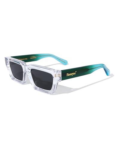 Image of Roneyee Rectangle Sunglasses Men Women Trendy Retro Sunglass UV Protection Fashion Acetate Stylish Square