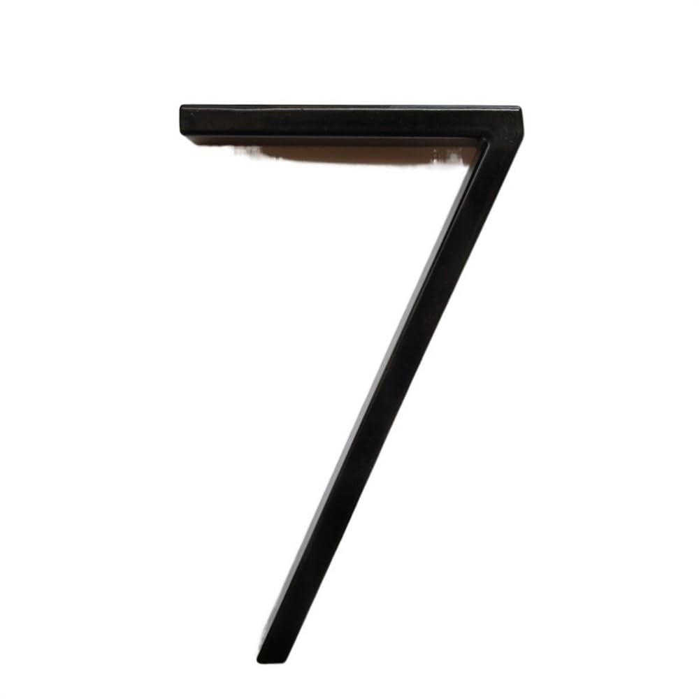 Números para casa flotantes modernos de 127 mm negros para placas de dirección exterior 7