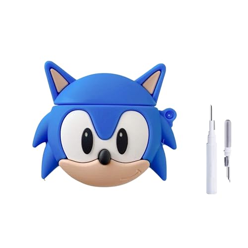 Image of YODI Case Cover for Airpods Pro|Pro 2|Airpods Pro 3|Airpods 4 Pouch, Silicone Cases with Cleaner Kit 360 Drop Protection,Shock-Resistant (SONIKH Blue CAT, Airpods 4)