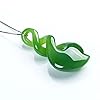 yigedan Natural Green Jade Maori Style Double Twist Pendant Necklace, Gemstone, Amber #1