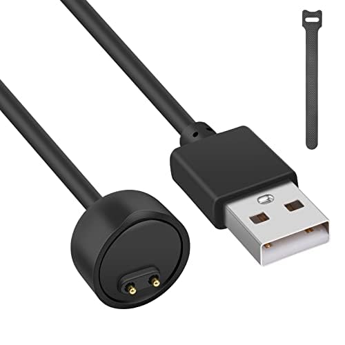 AXFEE Magnética Cargador Compatible con Xiaomi Mi Band 5 6 7, 1 Pieza Cable de Carga USB 47cm, Fitness Tracker Accesorios Recambio Portátil para Reloj Inteligente (con Bridas de Sujeción)