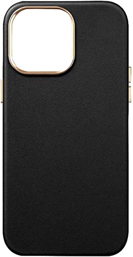 Coque iPhone 14 en cuir premium Svart - Élégance et haute protection antichoc