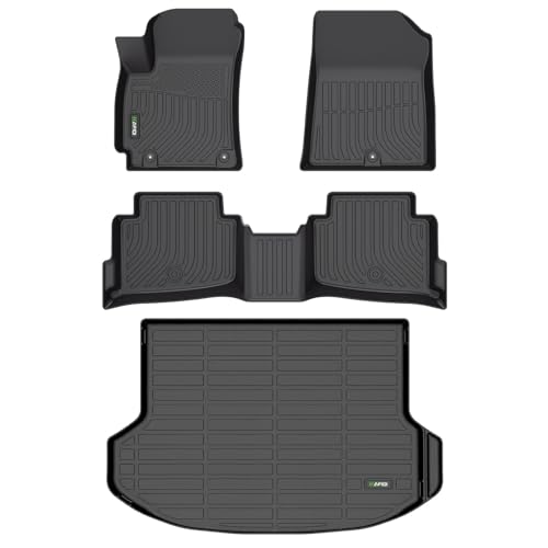 HAFIDI Car Mats & Cargo Liner Set Fit for 2024 2025 2026 Kia Seltos S LX EX X-Line TPE Floor Liners for Seltos All Weather Floor Mats Automotive Custom Accessories - Black