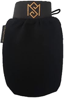 MS Exfoliating Bath Glove for Body Scrub - Pack of 1 Black - For Dead Skin Scrubbing and Deep Pore Cleansing - Dead skin remover for body and armpit exfoliation - by MoroccanSource