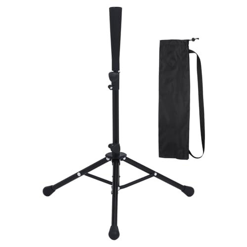 M METERXITY Baseball Batting Tee - Softball Tee Portable Tripod Stand Base, Collapsible & Adjustable Height with Carrying Bag, Apply to Hitting Training (Black)