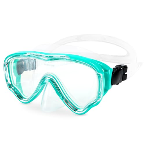 Gafas de piscina infantil con protección de la nariz, máscara de buceo infantil, antiniebla, antifugas, 180°View para niños de 4 a 12 años