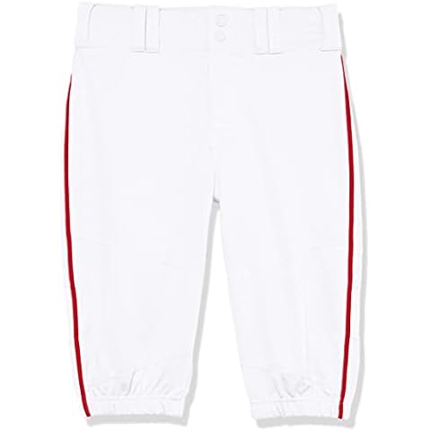 Alleson Athletic Boys' Crush Knicker Braided Pant, White/Red, Medium Cover