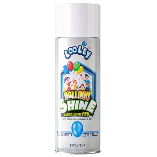 LOOLEY Quick Dry Balloon Shine Spray 7 fl.oz Long-Lasting High Gloss Spray for Latex Balloons No-Wipe Non-Oily and Fragrance-Free Formula Perfect for Indoor Balloon Party and Event Decor