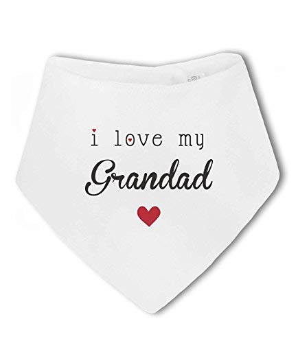 BWW Print - I Love My Grandad - Baby Bandana Bib, Boy or Girl