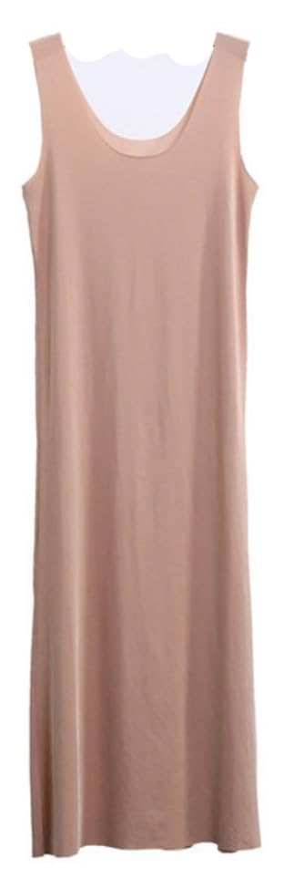 ZEEREE Men Seamless Anti Chafing Nightshirt Sleeveless Nightgown Ice Silk Stretchy Sleep Shirt Nightwear Sleepwear