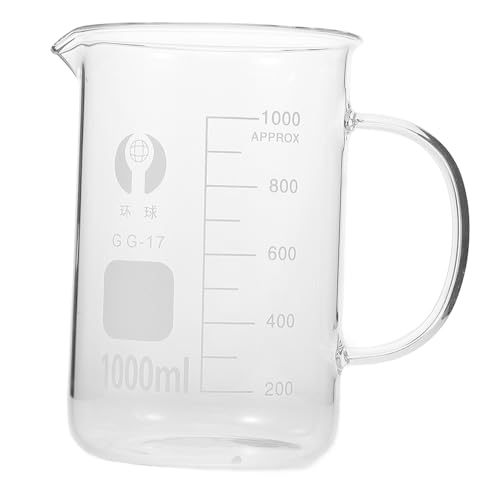 Unomor Glass Beaker Beakers Vitre Science Laboratory Beaker Glassware Chemical Milliliter Lab Measuring Cup Beaker Kitchen Measuring Cups Mug Clear Measuring Beaker Flask Transparent