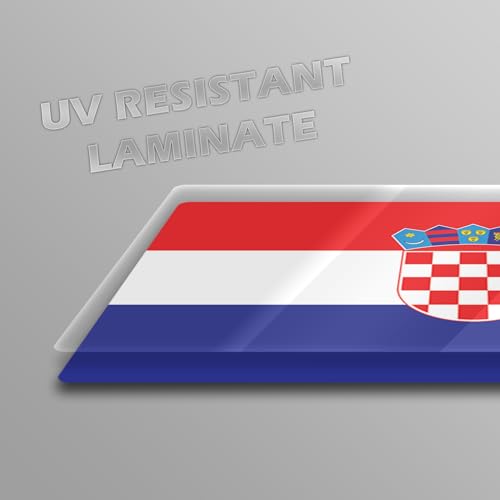 Image of World Country Flag Decal Stickers - Two Pack - for Cars Windows Bumpers Laptops Tablets Tumblers Cups Walls (Croatia)