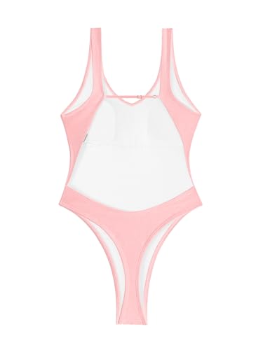 Image of Foxiny Sexy Backless Cheeky High Cut Leg Thong V Neck One Piece Swimsuit