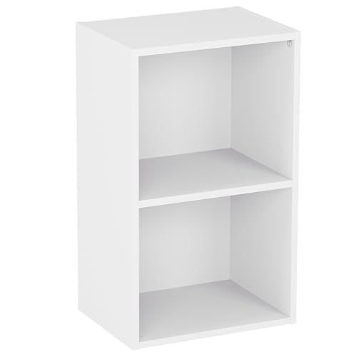 Vida Designs Oxford Bücherregal mit 2 Ebenen, würfelförmig, weiß, Holz-Regaleinheit für Büro, Wohnzimmermöbel