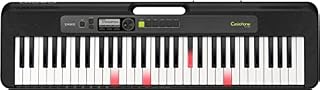 Casio LK-S250 CASIOTONE podświetlany keyboard z 61 dynamicznymi klawiszami o wyglądzie fortepianu z automatycznym akompaniamentem i wejściem mikrofonowym, czarny