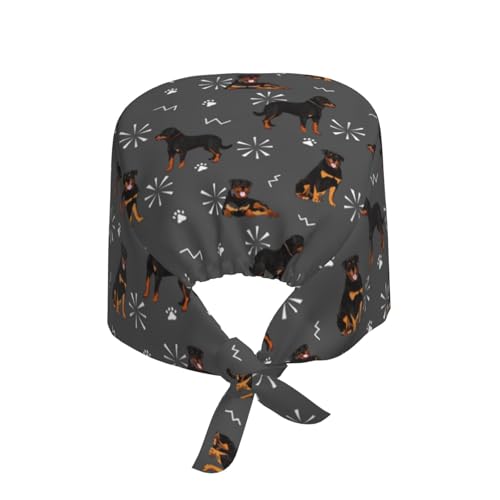 Image of Working Cap Scrub Cap with Sweatband Adjustable Unisex Women Tie Back Hat Nurse Surgical Caps