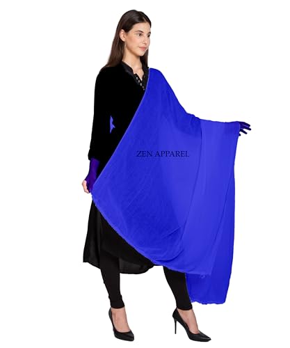 Image of Zen Women's Solid Premium Cotton Dupatta 2.25 Meters 100% Pure Cotton