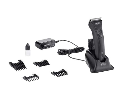Rotschopf24 Edition: Akku Schermaschine Arco Pro für Wahl Hundeschermaschinen Liebhaber, ein XL Akku + 8 Metallaufsteckkämme + Tasche. Automatische Drehzahlegelung. Leise & leicht. 44204