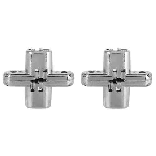 Sonew Cerniera Nascosta 2 Pezzi, Cerniera per Porta a Croce Nascosta Cerniere Invisibili in Lega di Zinco 180 Gradi per Porta Dell'Armadio dei Mobili