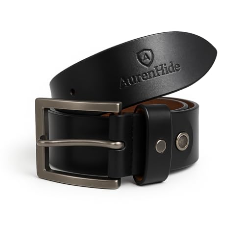 Image of Genuine Leather Belt for Men - A British Brand - Fits Waist 26 inch-46 inch - Formal /Casual belt - Black belt - 40MM Width - ZCB-201