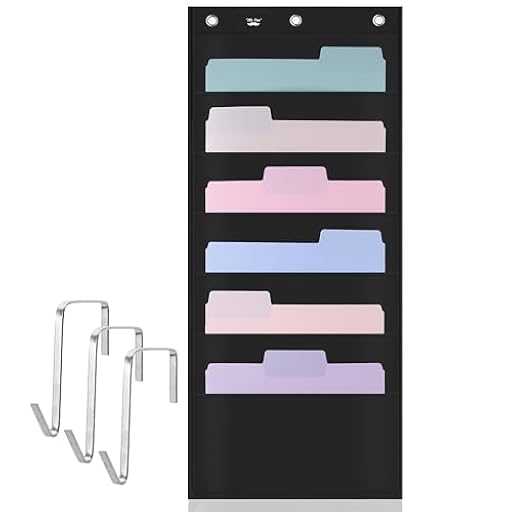 Mr. Pen - Organizador de archivos de pared, 6 bolsillos, negro, con 3 ganchos incluidos | Ya disponible en tu tienda friki favorita! En mundofriki.es! Mr. Pen - Organizador de archivos de pared, 6 bolsillos, negro, con 3 ganchos incluidos | Ya disponible en tu tienda friki favorita! En mundofriki.es!