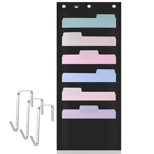 Mr. Pen - Organizador de archivos de pared, 6 bolsillos, negro,