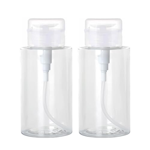 300 ML Pompe Dissolvant Bouteilles à Pompe,Flacon Pompe Vide,Pompe Distributeur Distributeur Pression 2 Pièces Flacon Pompe Vide Plastique Distributeur de...