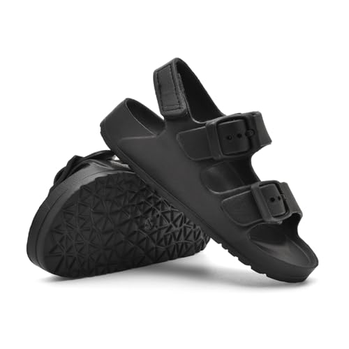 Image of Toddler Sandals Dual-Sized with Arch Support, Non-Slip EVA Buckle Water Shoes for Boys Girls, 5-12