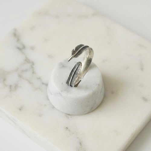 Bague ouverte en argent sterling plumes d'ange, le cadeau idéal - 5