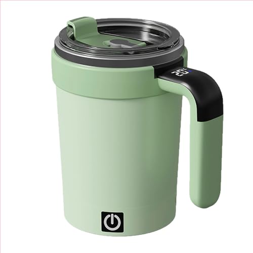 Taza de Café Autoagitadora Recargable, Magnética, con Indicador de Temperatura y Base Desmontable, de Acero Inoxidable 304, para Café, Té, Leche y Cacao, 350 ml (11.8 oz) Purple 18cm