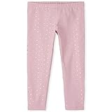 The Children's Place Girls' Foil Print Knit Leggings, Rose Quartz Single, X-Large