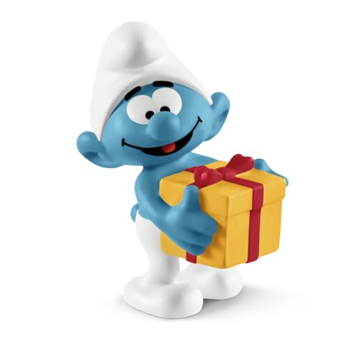Schleich- Figura Bromista con Regalo, Colección Pitufos, 5.60 cm (20816)