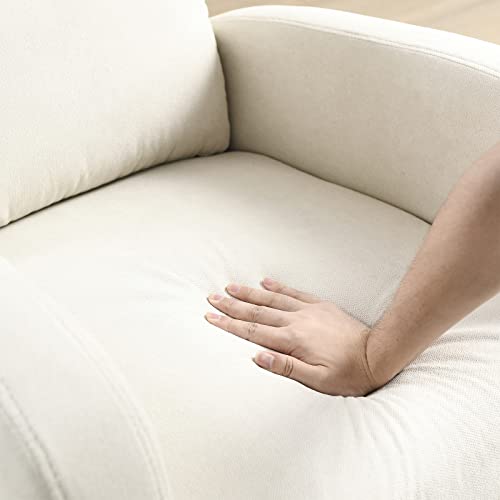 Antetek Rocking Glider Chair For Nursery, Modern Fabric Accent Rocker Upholstered Tall Back Arm W/Side Pockets, Leisure Single Sofa Living Room, Hotel, Bedroom, Office, Beige #TOP6