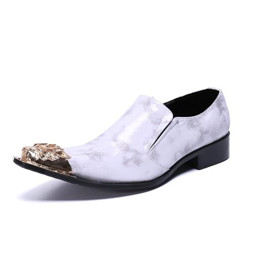 Men's Leather Shoes, Classic Solid Color Simple Pointed Men's Dress Shoes, Wedding Party Banquet Nightclub Host Barber Stage Uniform Office Shoes