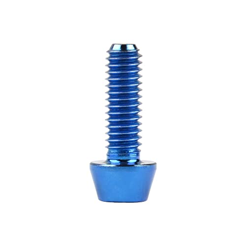 Image of Titanium Ti DIN912 M4 8 10 12 15 20mm Tapered Head Hex Bolts Bicycle Screws Pack of 6 (Blue, M4x12mm)