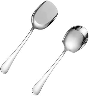 2 Pcs Large Serving Spoons Cook Serving Spoon Stainless Steel Soup Spoons Stainless Steel Kitchen Tool for Serving Dinner Desserts and for Catering