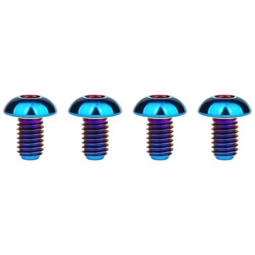 Image of Titanium Bolt M4x6 8 10 12 15 20mm Hex Head Screws for Bicycle Pack of 4 (Burnt Blue, M4x6mm)