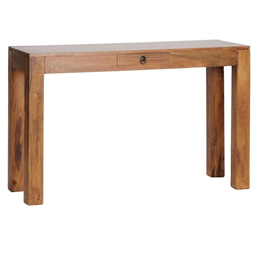 FineBuy Konsolentisch Massivholz Konsole mit 1 Schublade...