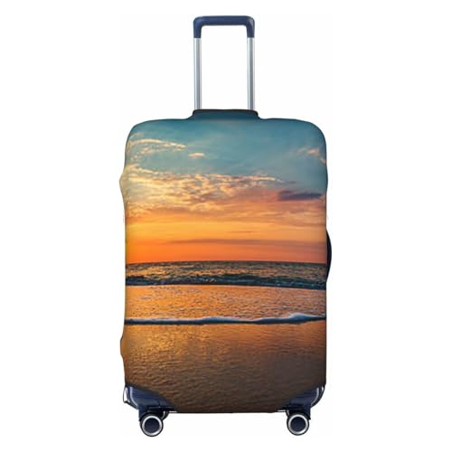 Beach Sunset Print Luggage Suitcase Covers Elastic Washable Luggage Protector Luggage Covers For Suitcase