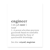 Funny Engineer Definition Unframed Photo Print - Unique Wall Art Decor (8 x 10 Inches)