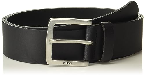 BOSS Men's Engraved Logo Buckle Leather Belt