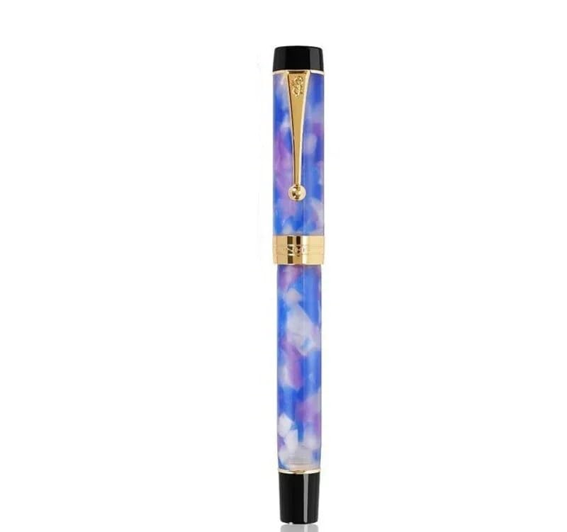 Stylo plume en résine élégant pointe fine 18 KGP avec clip doré pour écriture manuscrite soignée