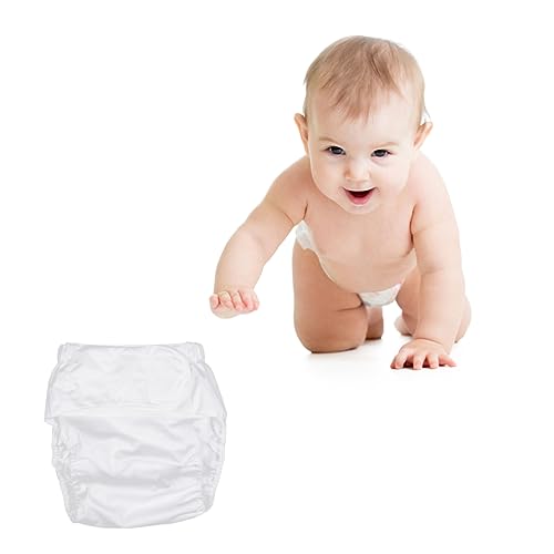 Anneome Washable Reusable Adult Diaper Leakproof Adjustable Diapers for Elderly Incontinence Care Medium Size White