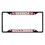 FANMATS 31250 Georgia Bulldogs Metal License Plate Frame Black Finish
