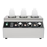 chauffe sauce Capacité suffisante : équipé de 3 marqueurs chauffants et de 3 bouteilles à sauce (chacune de 23,93 fl oz), ce produit vous permet de réchauffer et de gérer plusieurs sauces en même temps, ce qui le rend idéal pour gérer les moments occupés.